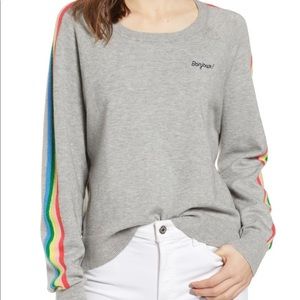 C&C Bonjour stripe sleeve sweater